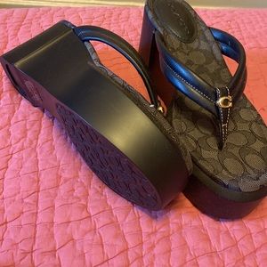 Coach platform sandals